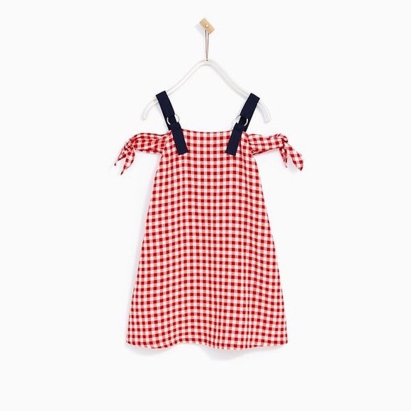 girls red gingham dress
